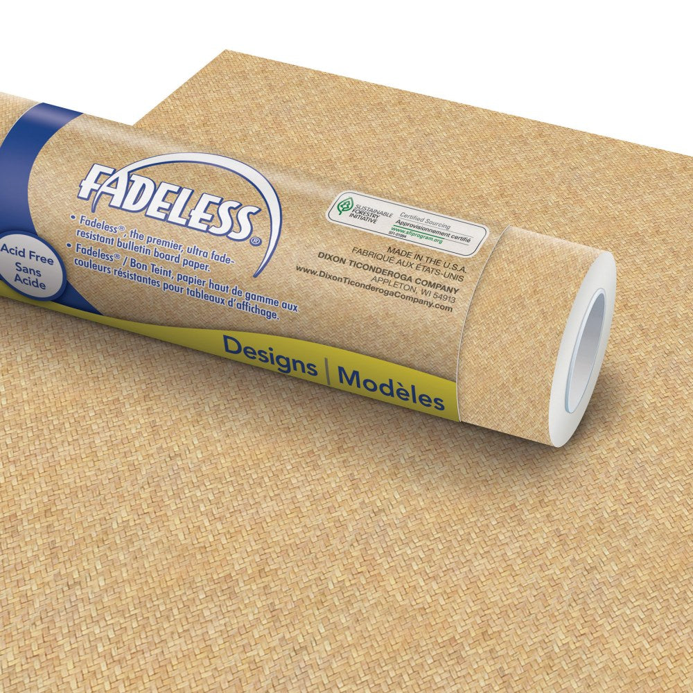 Pacon Fadeless Bulletin Board Art Paper, 48in x 12ft, Wicker, Pack Of 4 Rolls