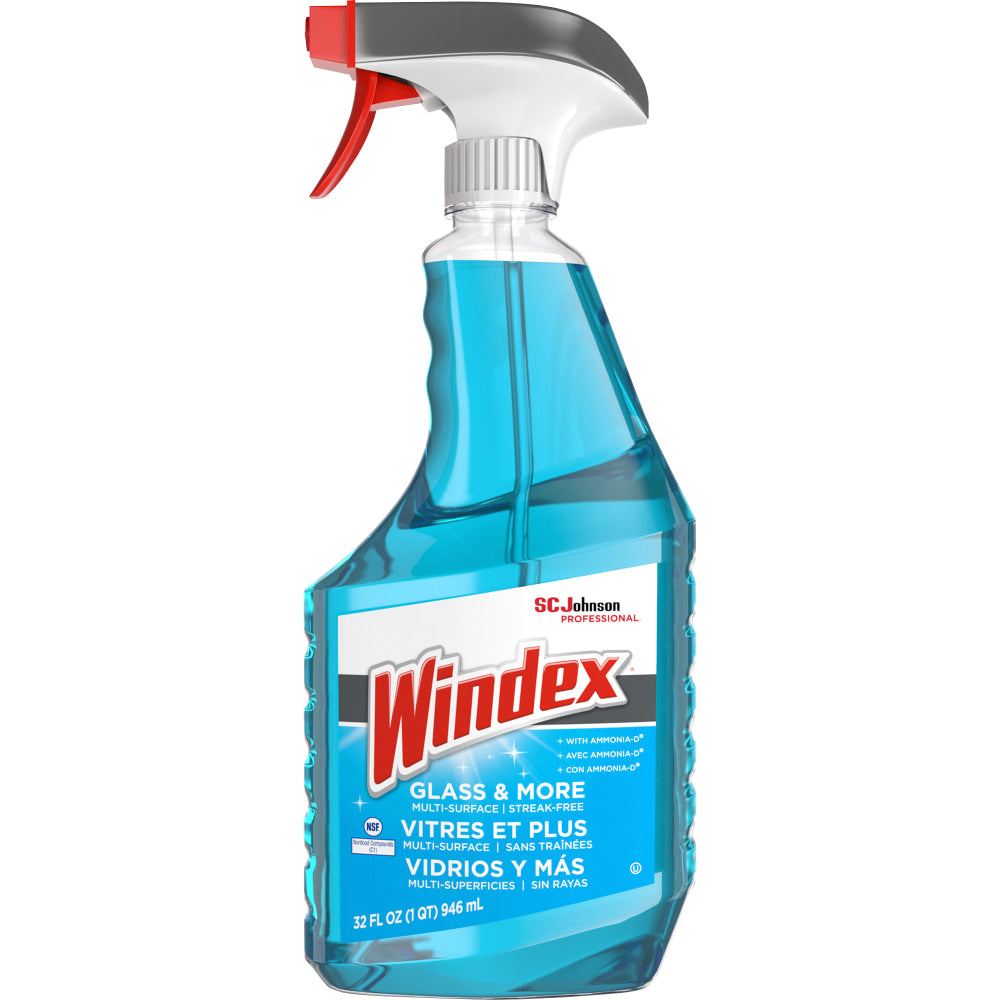 Windex Glass & More Streak-Free Cleaner, 32 Oz, Case Of 8 Bottles