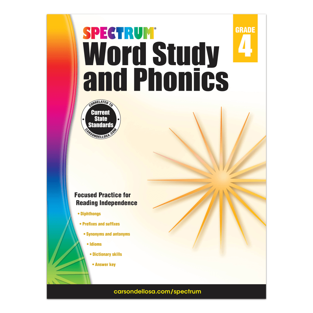 Carson-Dellosa Spectrum Word Study And Phonics Workbook, Grade 4