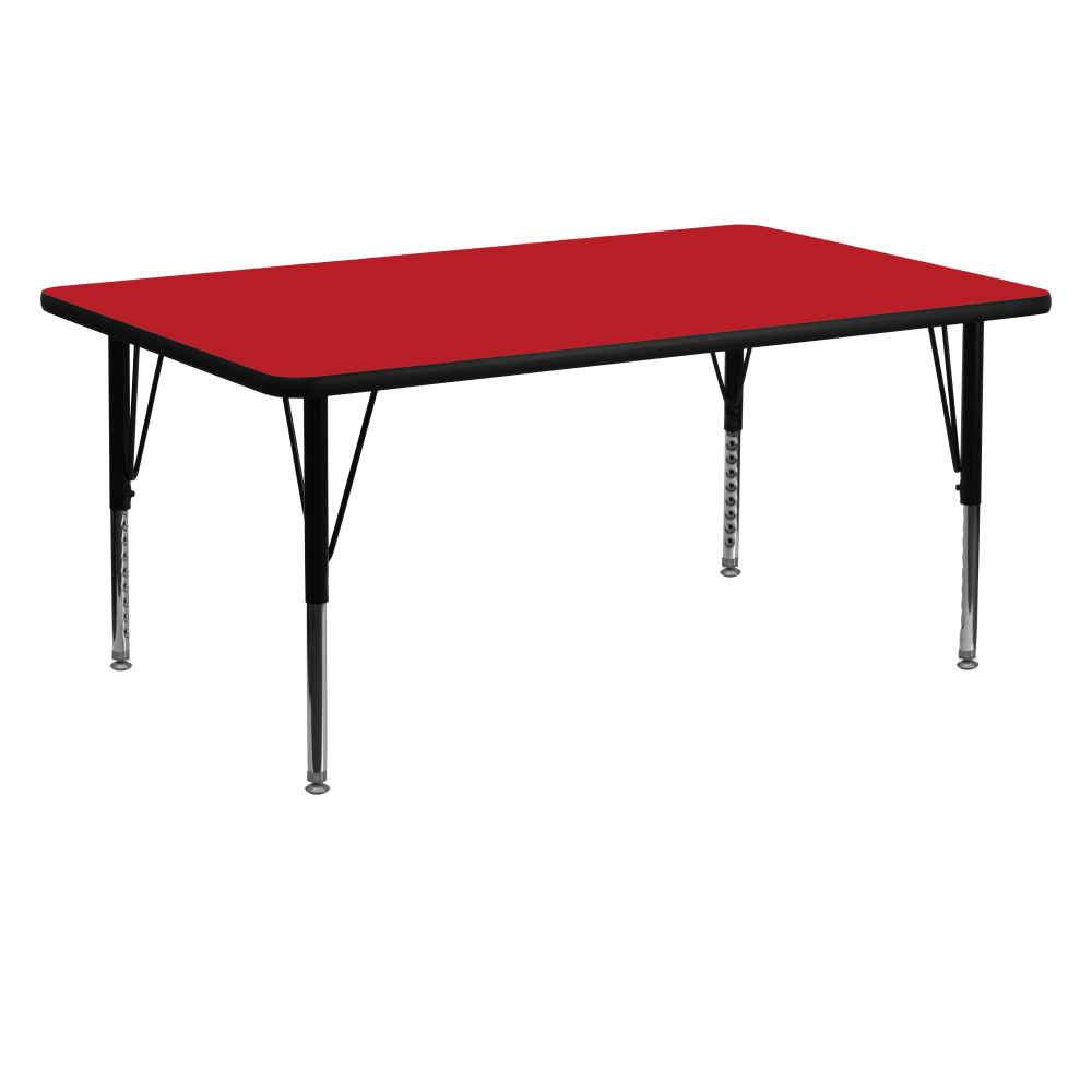 Flash Furniture Rectangular HP Laminate Activity Table, 24ft"W x 60ftL, Red