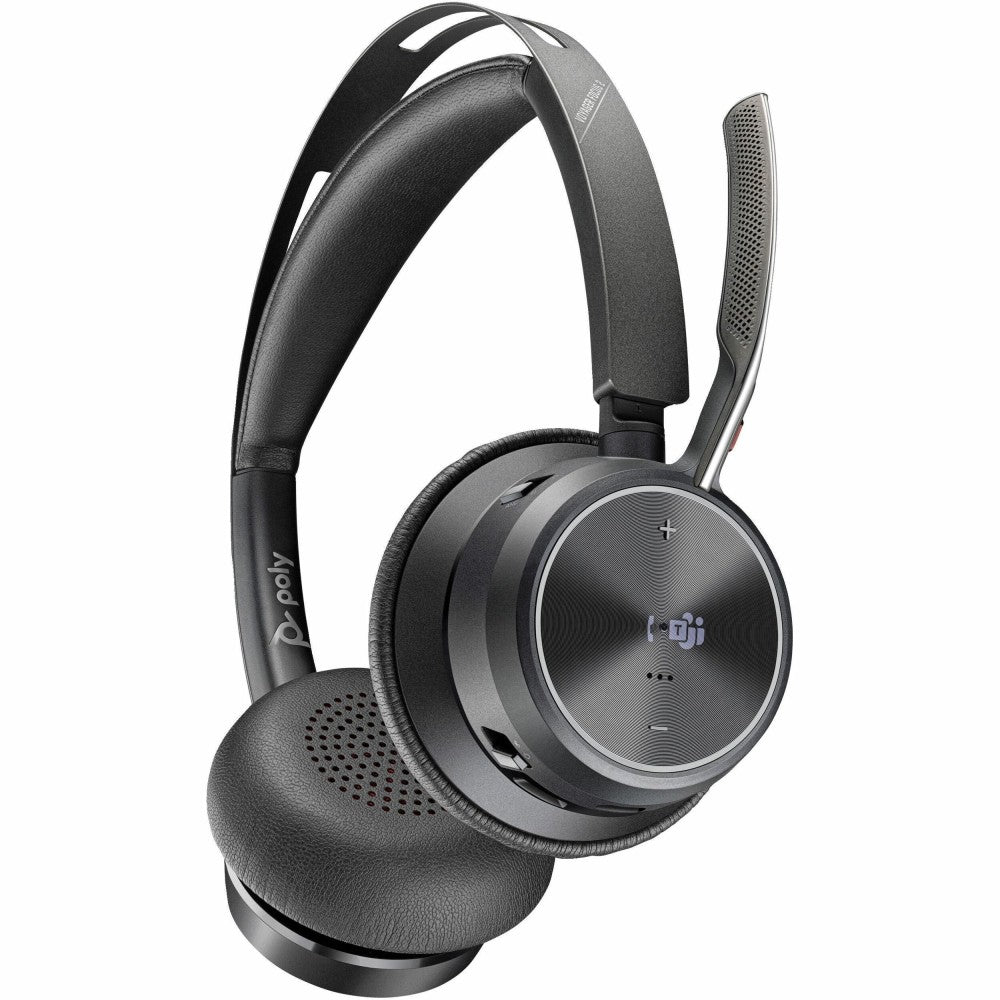 Poly Voyager Focus 2-M Microsoft Teams Certified USB-A Headset - Siri, Google Assistant - Stereo - USB Type A - Wired/Wireless - Bluetooth - 164 ft - 20 Hz - 20 kHz - On-ear, Over-the-head - Binaural - Ear-cup - 4.92 ft Cable