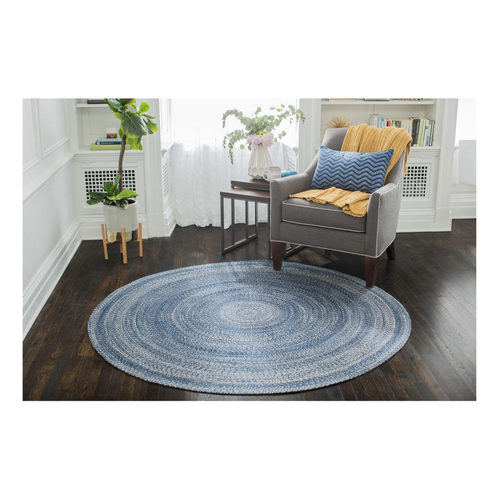 Anji Mountain Epona Braided Round Rug, 8ft, Blue