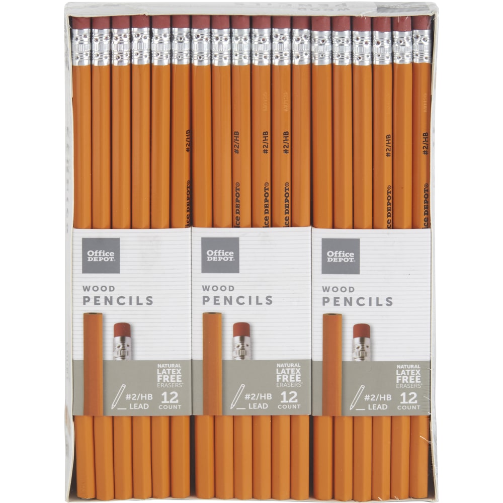 Office Depot Brand Wood Pencils, #2 Lead, Medium, Pack of 72