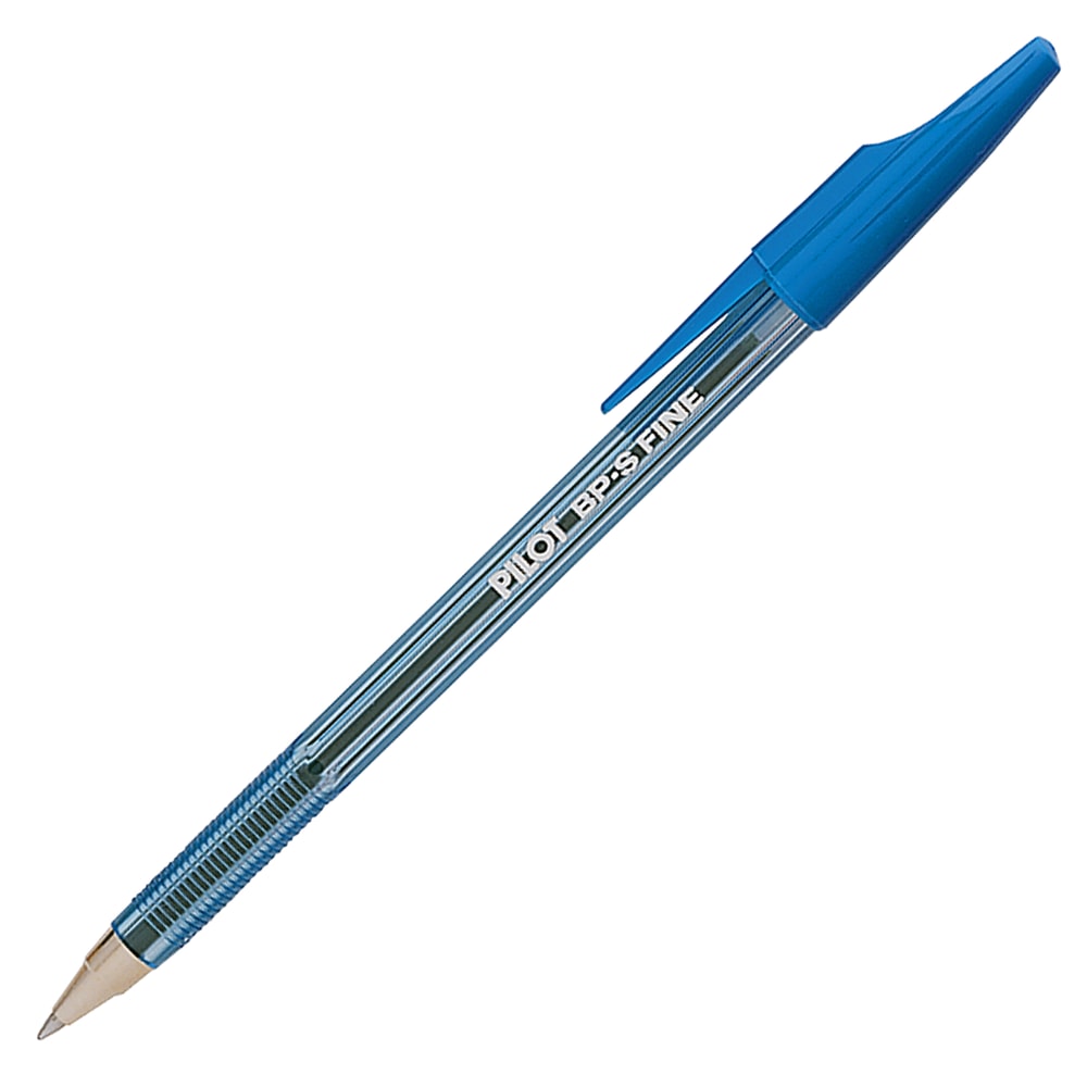 Pilot Better Ballpoint Pens, Fine Point, 0.7 mm, Blue Barrel, Blue Ink, Pack Of 12