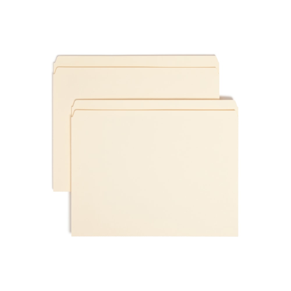 Smead File Folders, Letter Size, Straight Cut, Manila, Pack Of 100