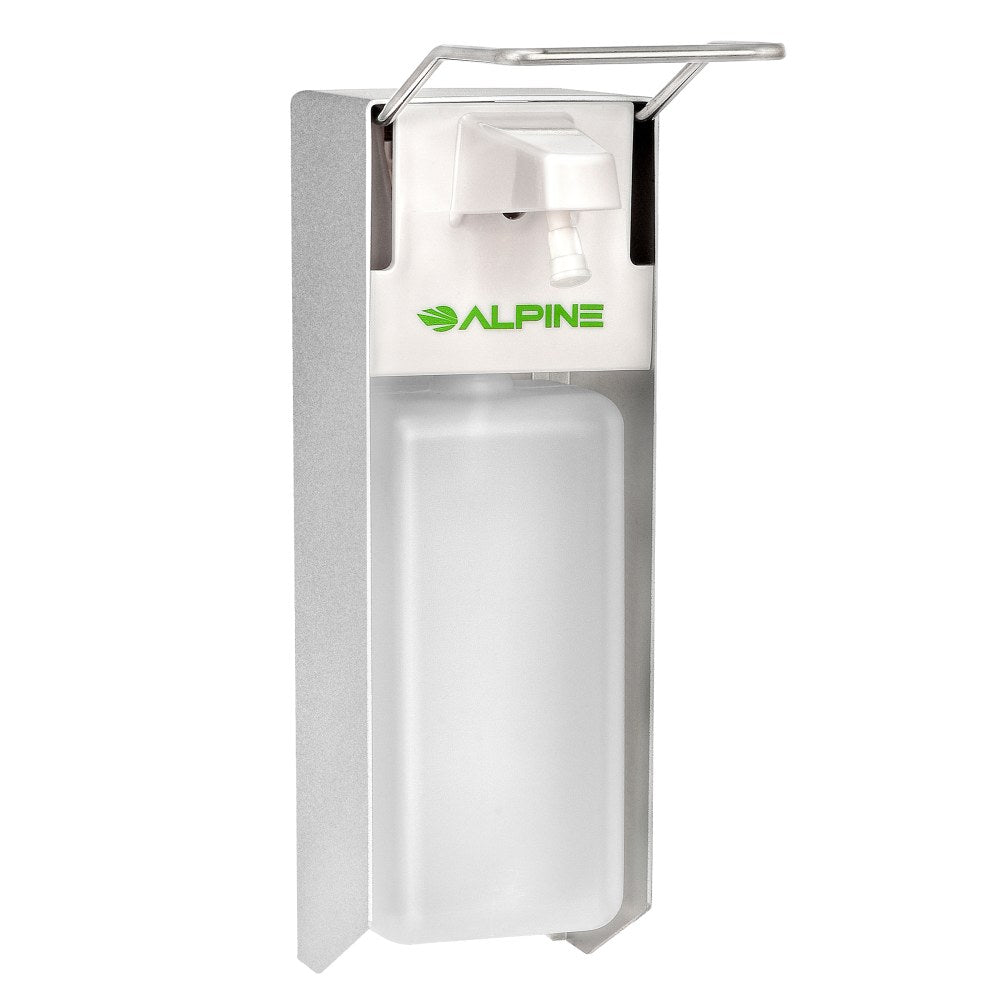 Alpine Wall-Mount Hand Sanitizer Dispensers, 13inH x 4inW x 9inD, Stainless Steel, Set Of 2 Dispensers