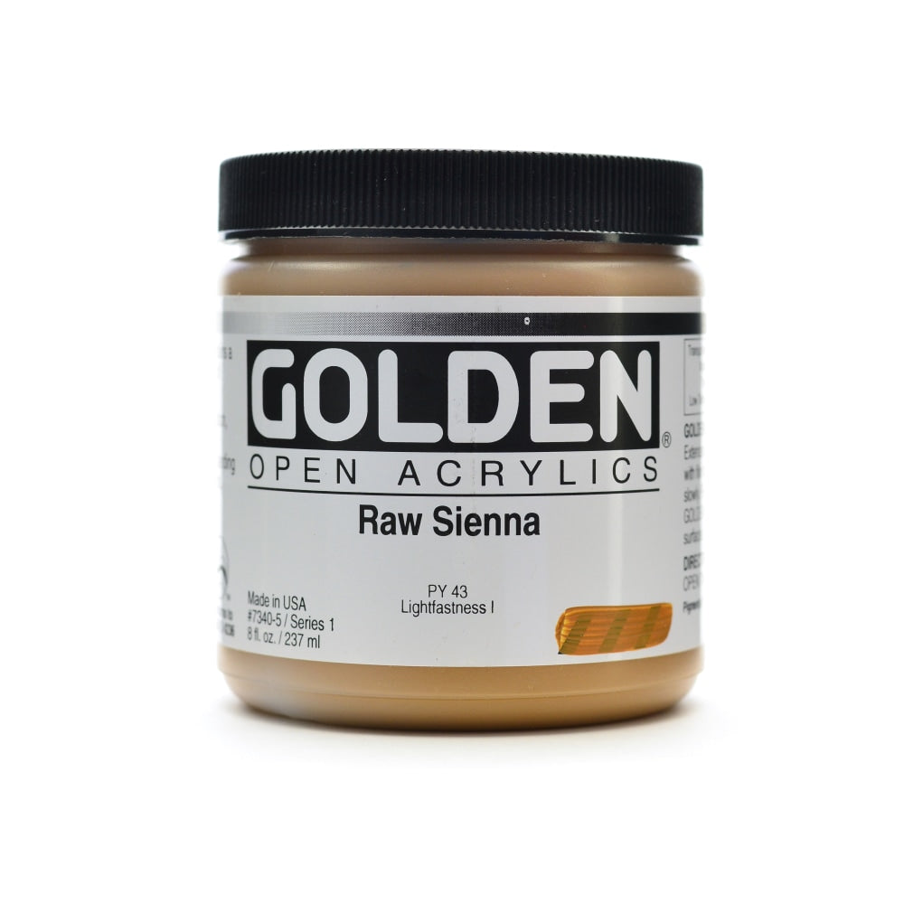 Golden OPEN Acrylic Paint, 8 Oz Jar, Raw Sienna