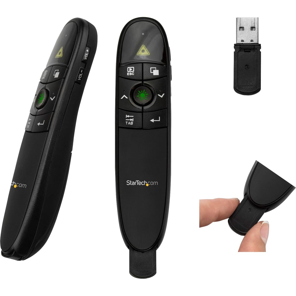 StarTech.com Wireless Presentation Remote with Green Laser Pointer - 90ft)