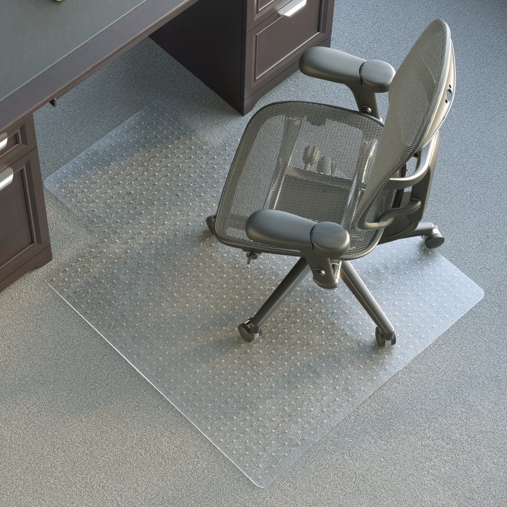 Realspace Economy Commercial Pile Chair Mat with Lip, 36in x 48in, Clear