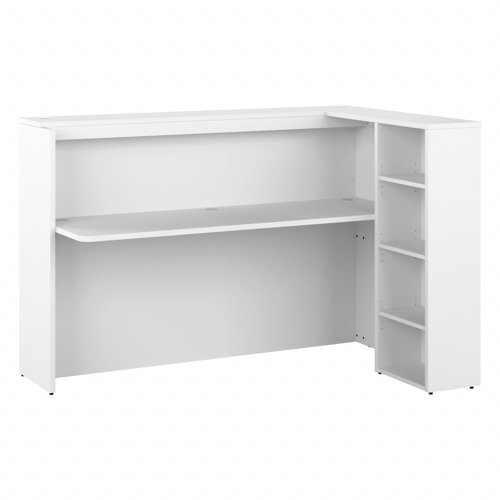 Bush Business Furniture Studio C 72inW Reception Computer Desk With Shelves, White, Standard Delivery