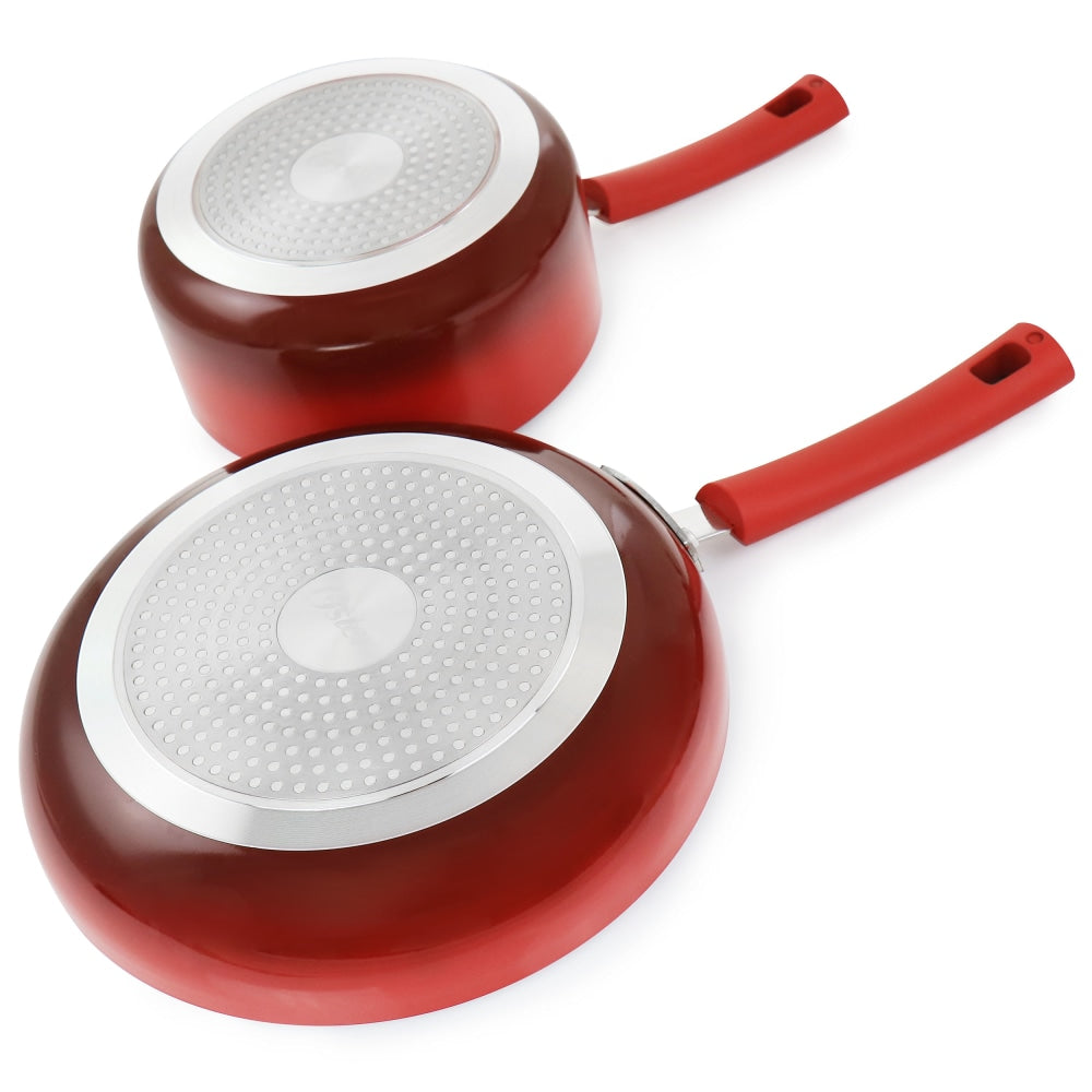 Oster 7-Piece Aluminum Non-Stick Cookware Set, Red