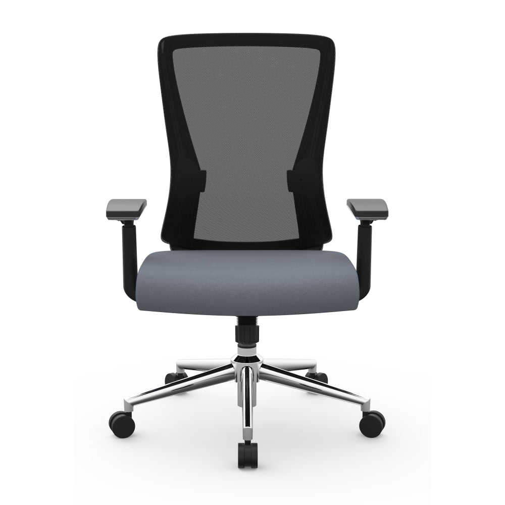 Realspace Levari Mesh/Vegan Leather Mid-Back Task Chair, Gray/Black, BIFMA Compliant