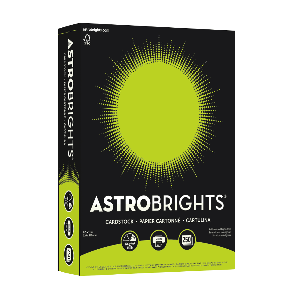 Astrobrights Color Card Stock, Terra Green, Letter (8.5in x 11in), 65 Lb, Pack Of 250