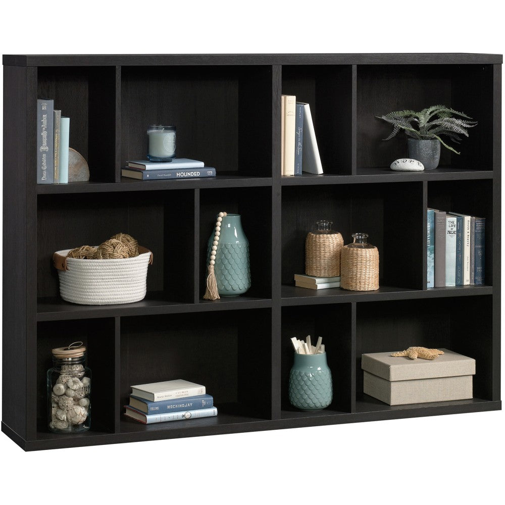 Sauder Select 45inH 12-Cube Bookcase, Raven Oak