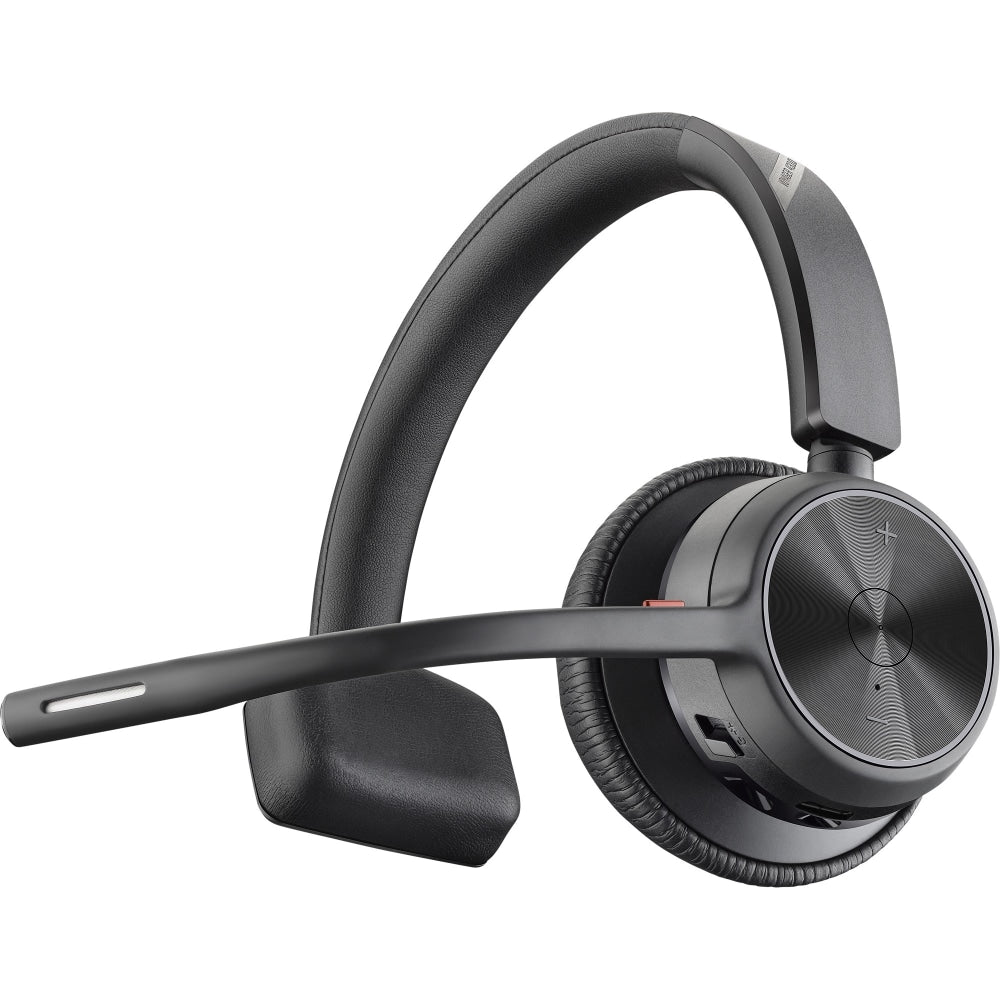 Poly Voyager 4310 USB-C Headset - Siri, Google Assistant - Mono - USB Type A, USB Type C - Wired/Wireless - Bluetooth - 164 ft - 20 Hz - 20 kHz - On-ear - Monaural - Ear-cup - 4.92 ft Cable - Electret Condenser, MEMS Technology Microphone