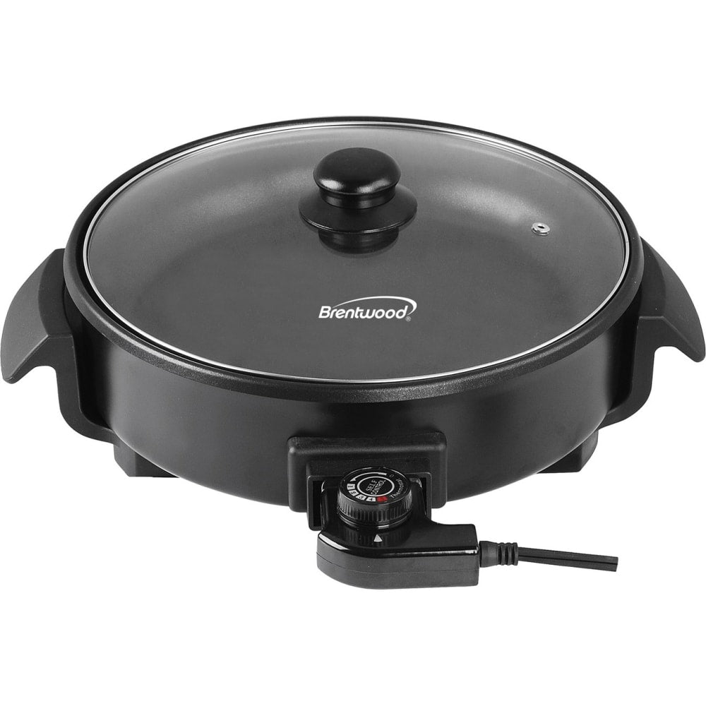 Brentwood SK-67BK 12-Inch Round Non-Stick Electric Skillet with Vented Glass Lid, Black - 12.50in Width x 15.25in Length - 450 deg.F (232.2 deg.C) - 1400 W