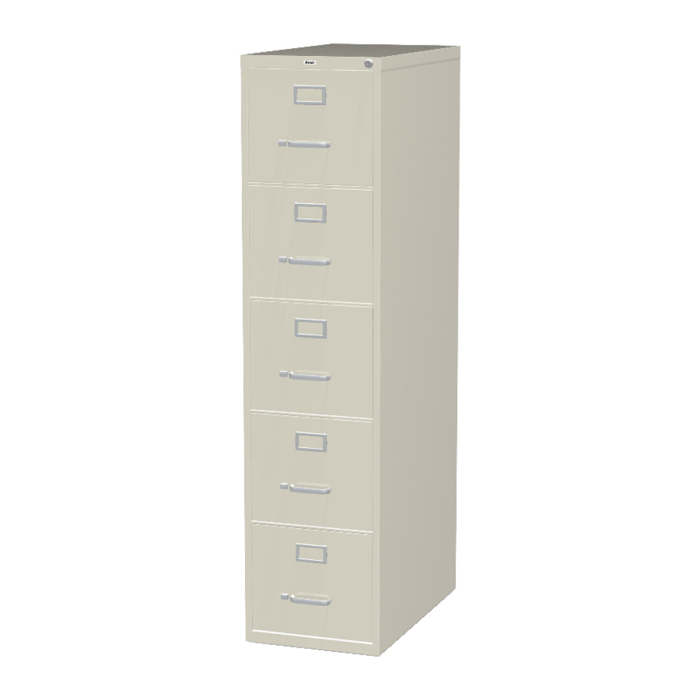 Lorell Fortress 26-1/2inD Vertical 5-Drawer Letter-Size File Cabinet, Putty