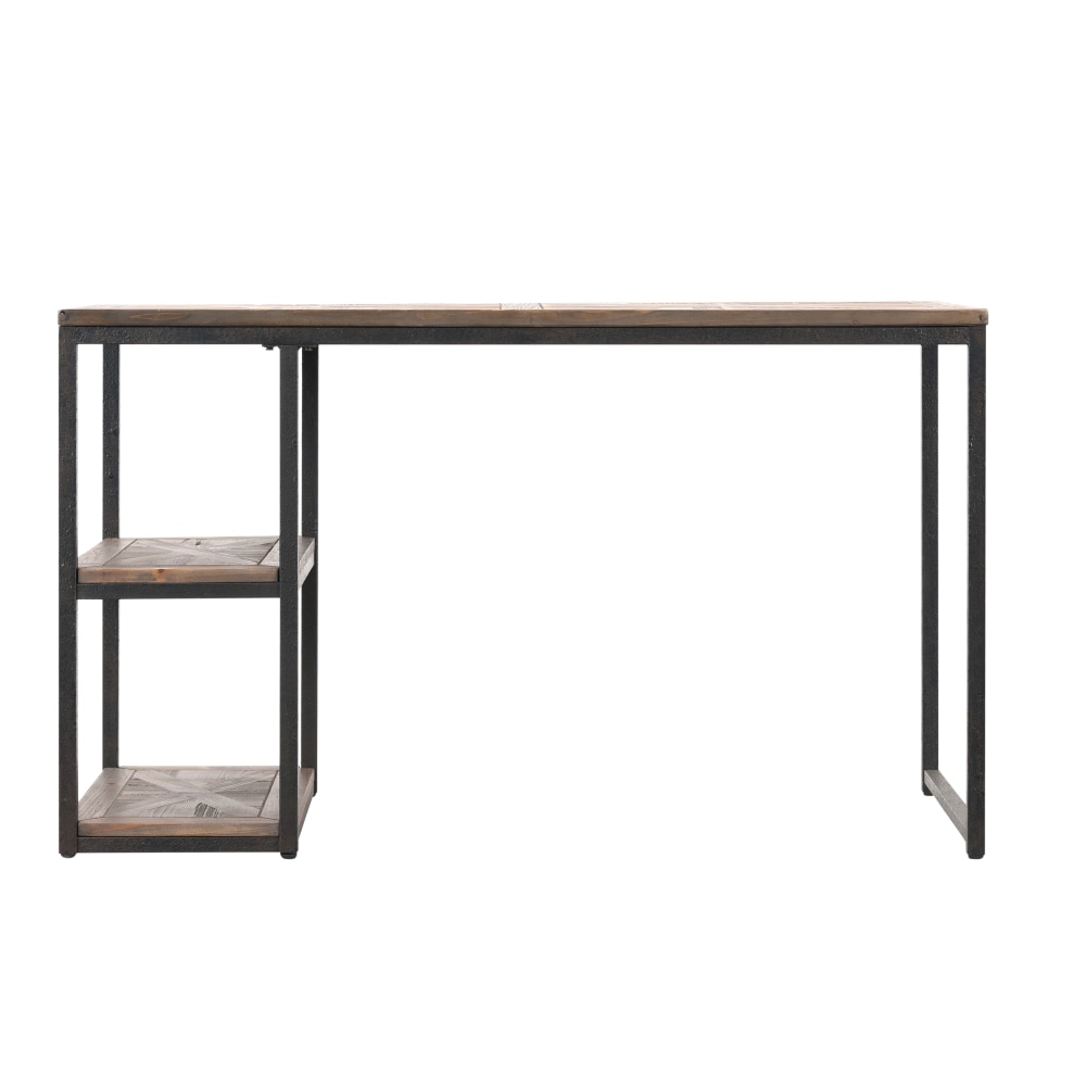 SEI Furniture Garviston 2-Shelf 50inW Writing Desk, Rustic Black/Distressed Fir