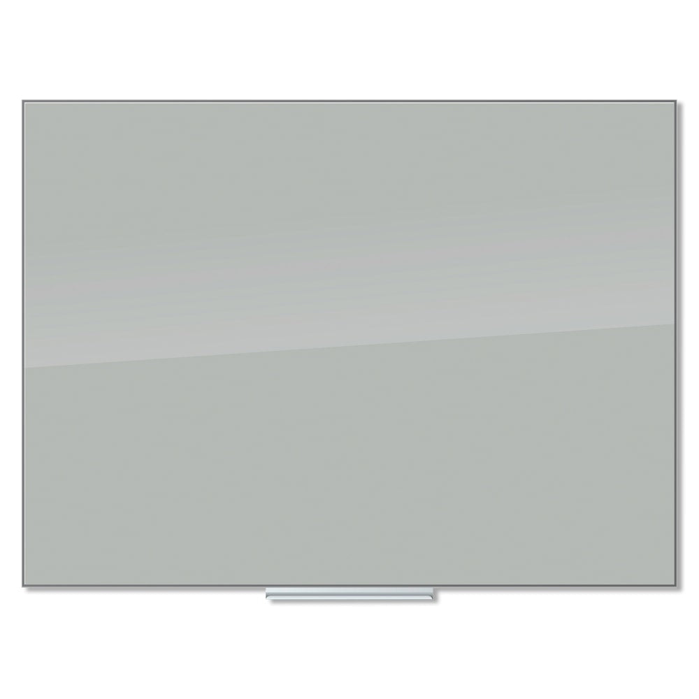 U Brands Frameless Floating Non-Magnetic Glass Dry-Erase Board, 48in X 36in, Gray (Actual Size 47in x 35in)