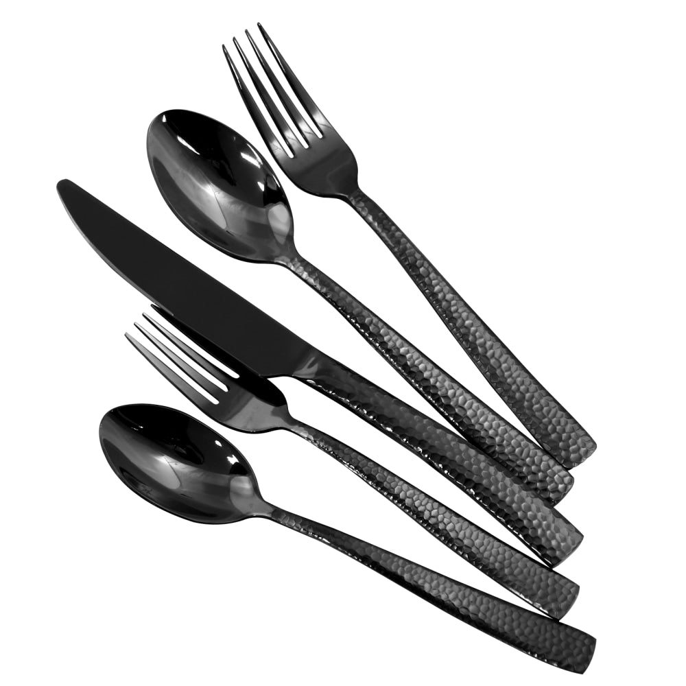 Gibson Elite Stonehenge 20-Piece Flatware Set, Black