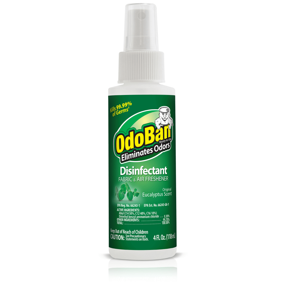 OdoBan Odor Eliminator Disinfectant Spray, Eucalyptus, 4 Oz, Pack Of 12 Bottles