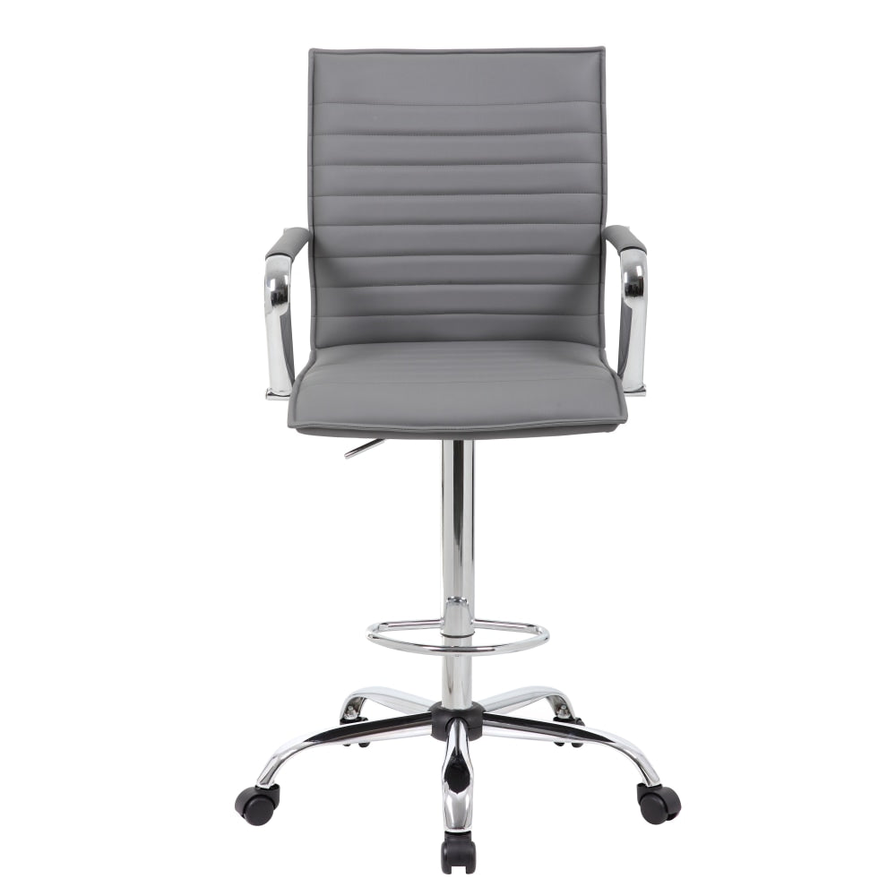 Boss Office Products Drafting Stool, Gray/Chrome