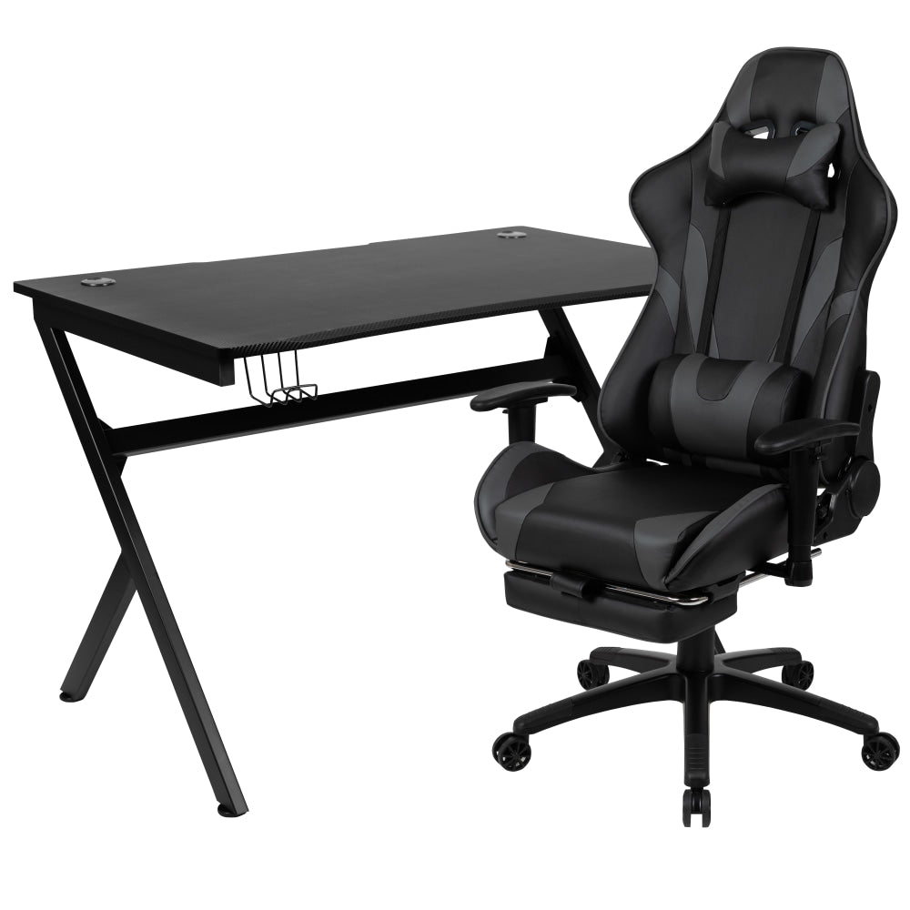 Flash Furniture Gaming Desk And Gaming Chair Set, Gray