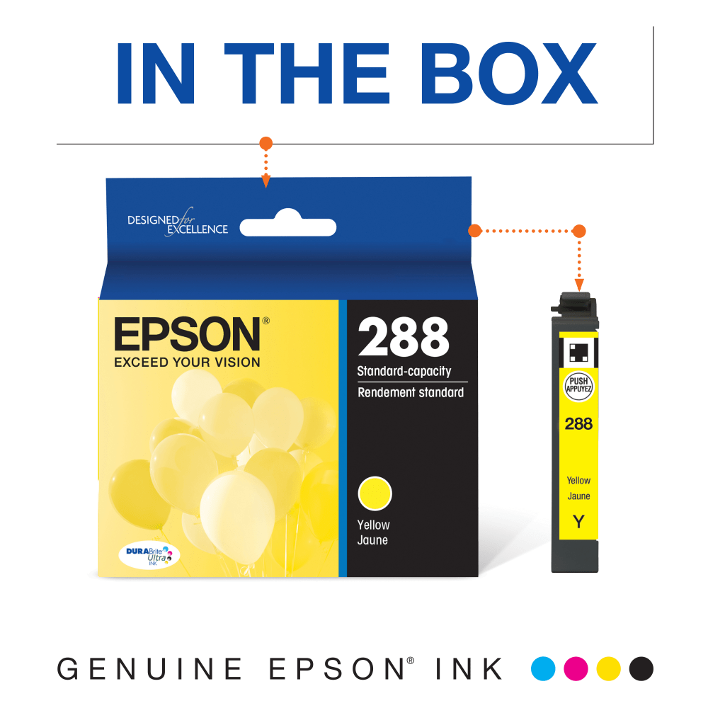 Epson 288 DuraBrite Ultra Yellow Ink Cartridge, T288420-S