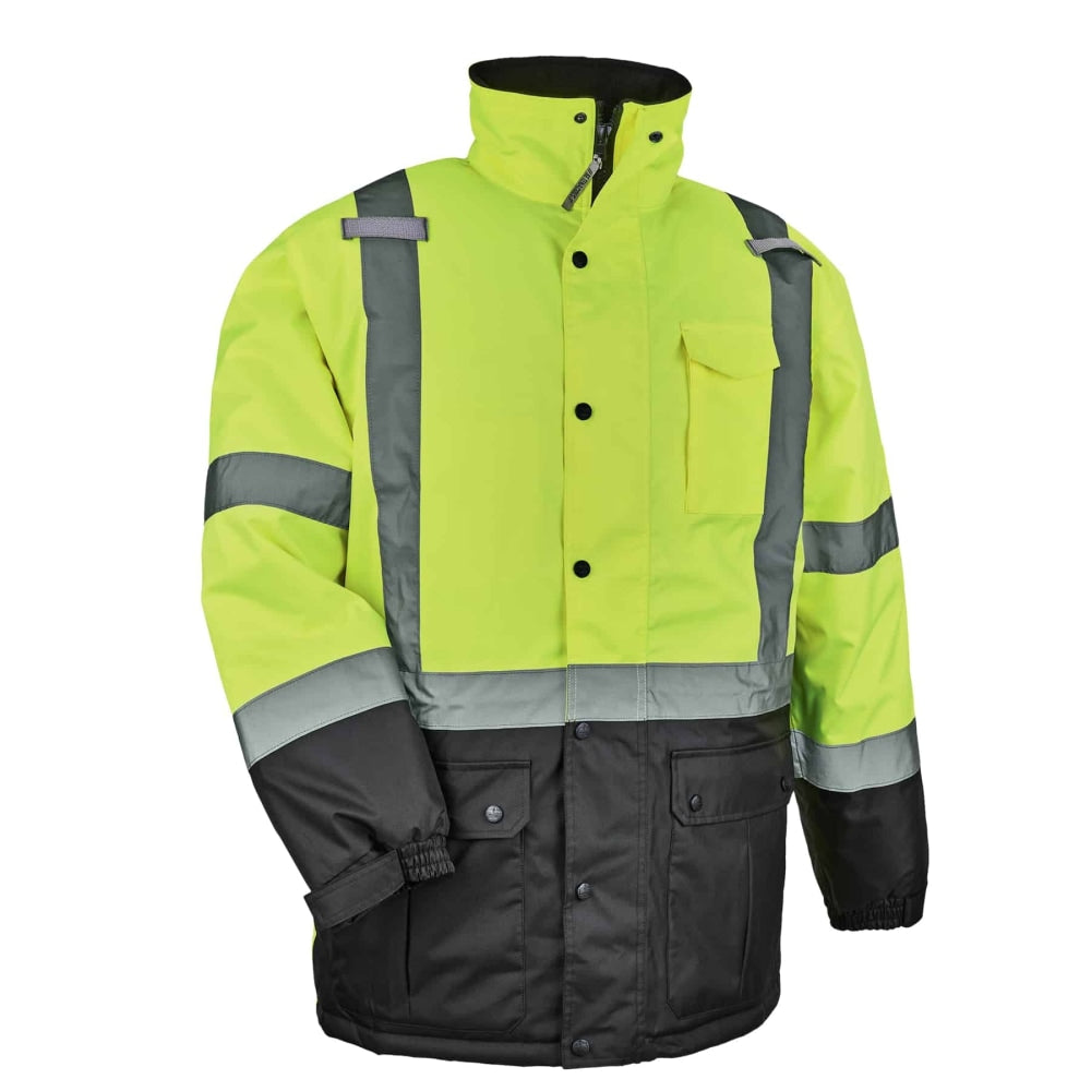 Ergodyne GloWear 8384 Type R Class 3 Polyester Thermal Parka, 5X, Lime