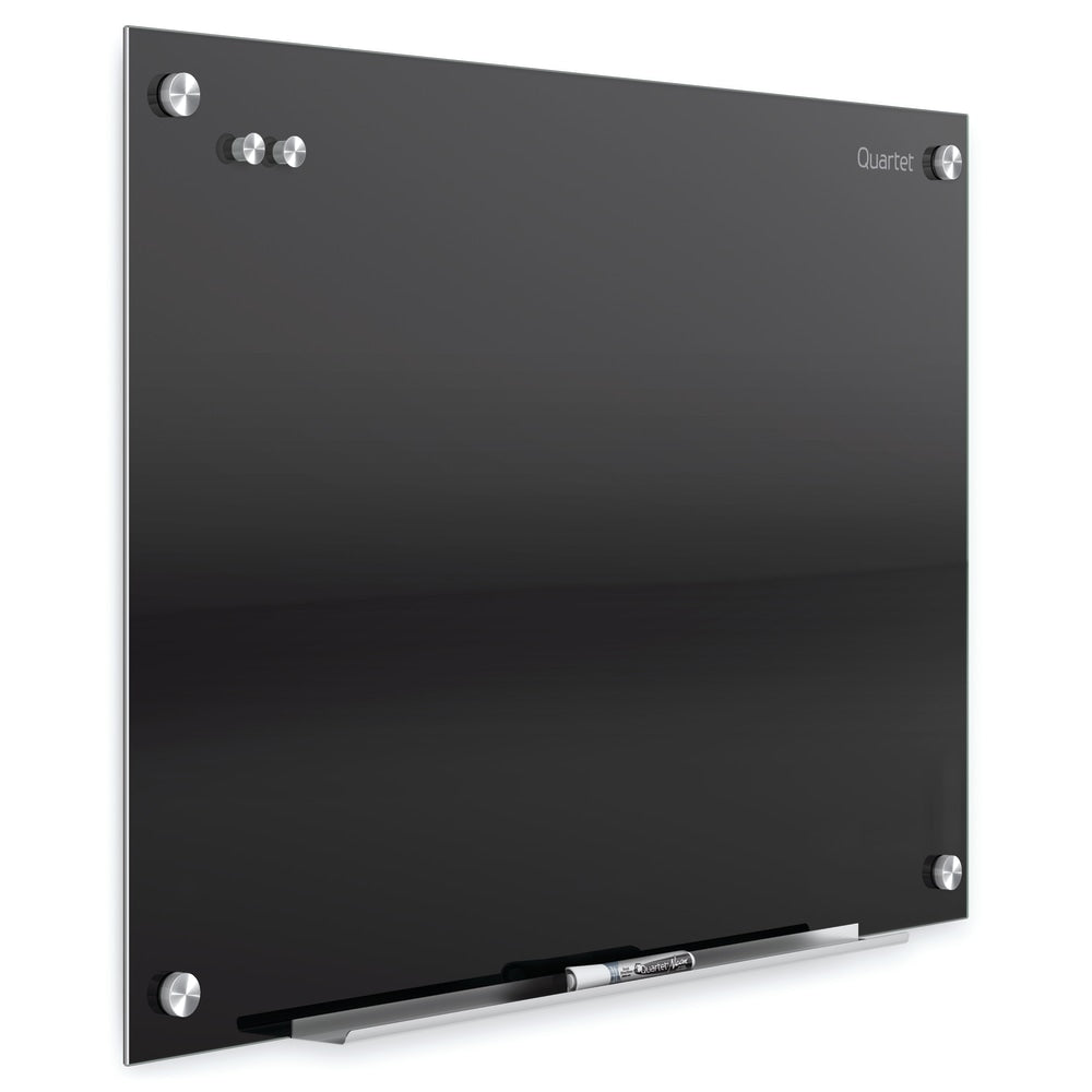 Quartet Infinity Magnetic Glass Marker Unframed Whiteboard, 96in x 48in, Black