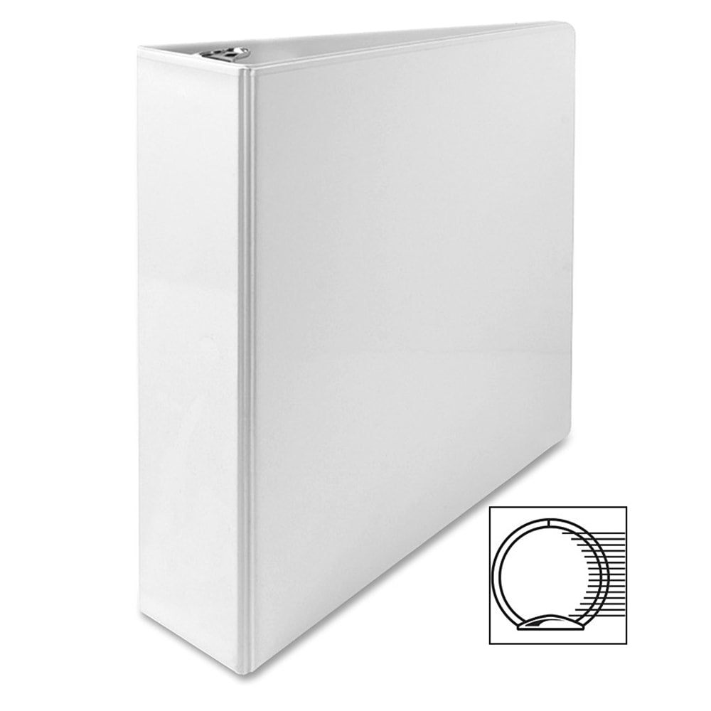 Sparco Premium View 3-Ring Binder, 2in Round Rings, 96% Recycled, White