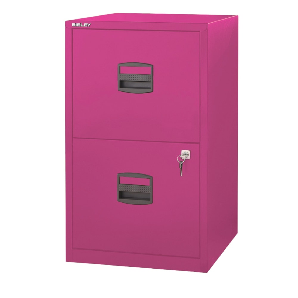 Bisley PFA 16inD Vertical 2-Drawer File Cabinet, Fuchsia