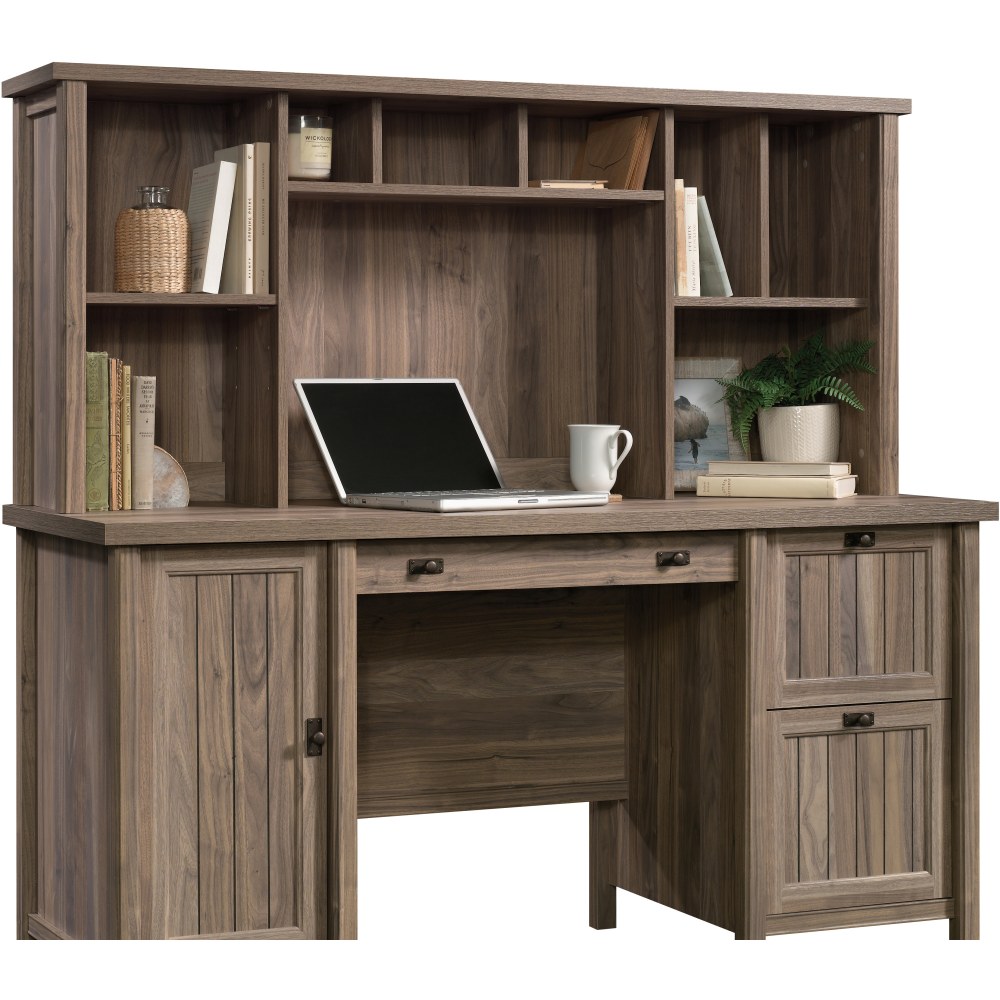 Sauder Costa 60inW Hutch, Washed Walnut