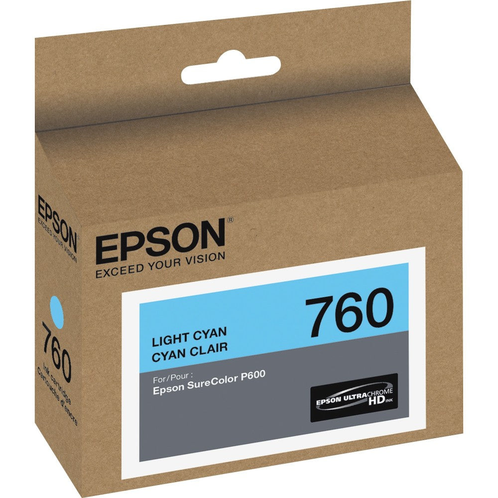 Epson UltraChrome HD T760 Original Ink Cartridge - Inkjet - Light Cyan - 1 Each