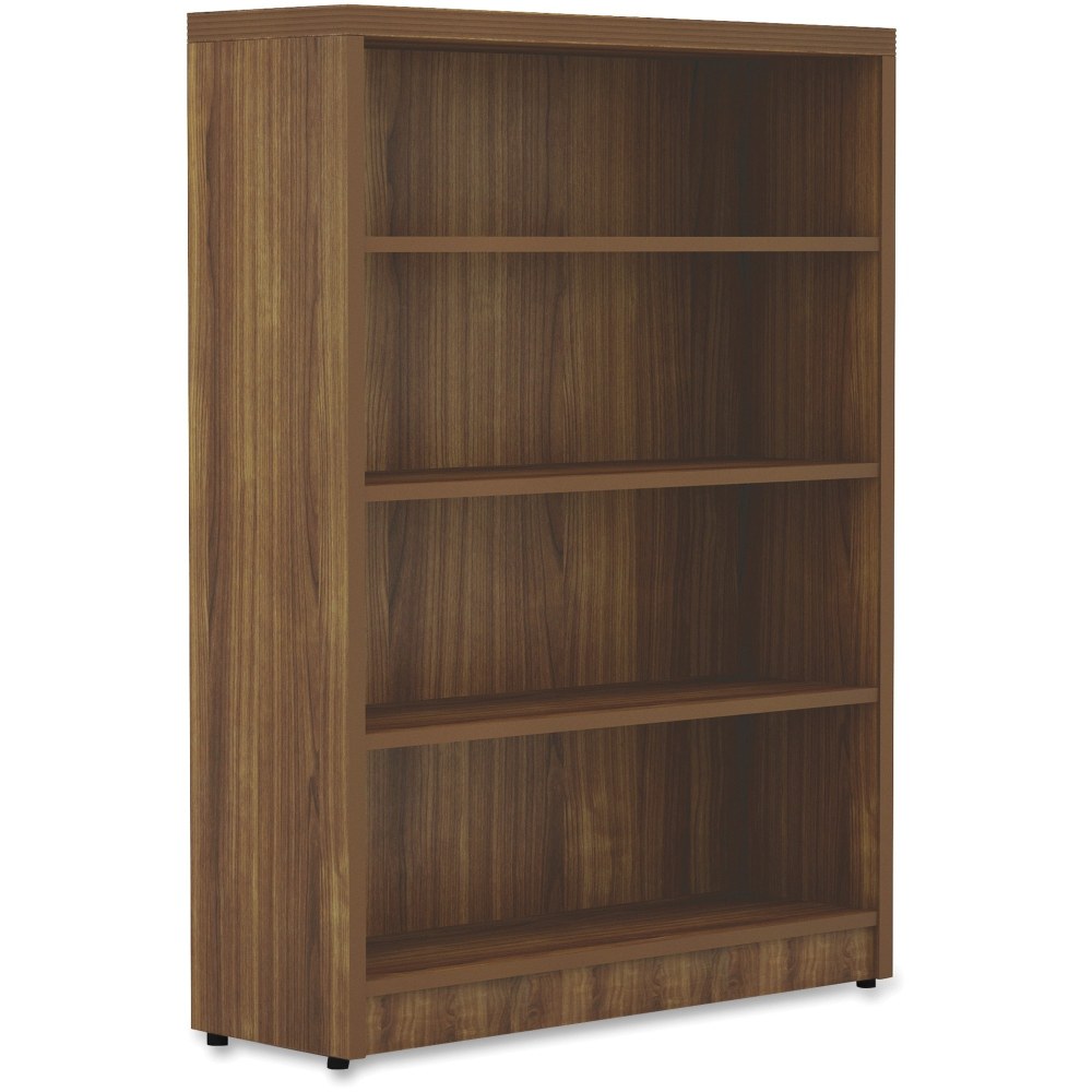 Lorell Chateau 4-Shelf Bookcase, Walnut