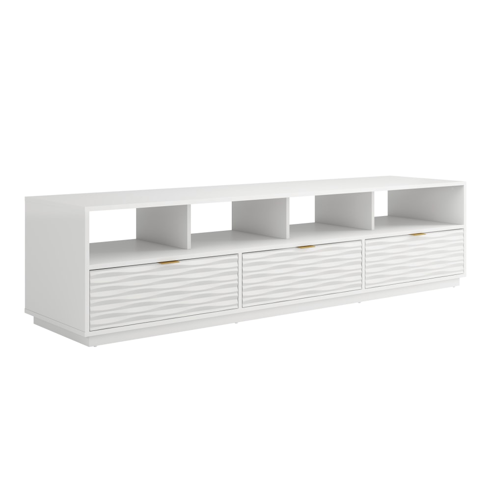 Sauder Morgan Main Entertainment Credenza, 19-1/3inH x 80inW x 20inD, White