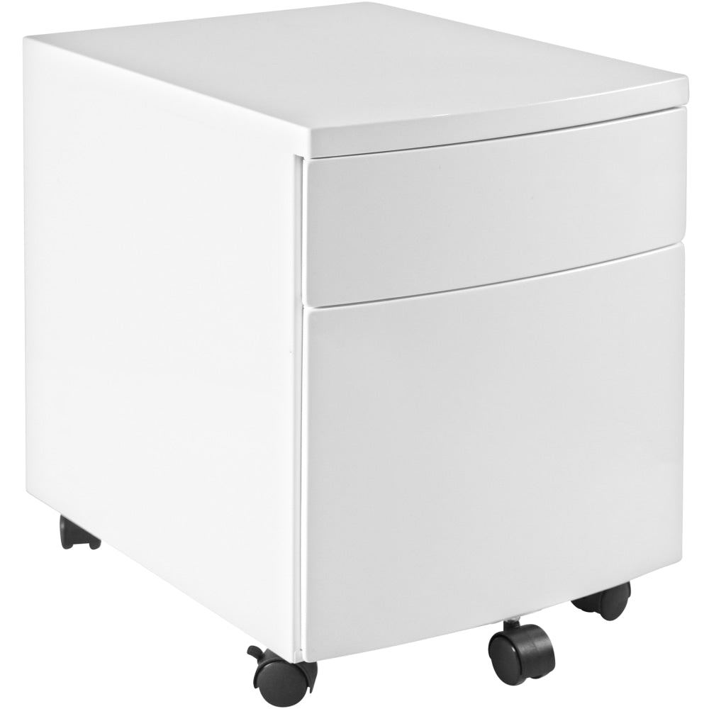 Eurostyle Ingo 16inD Vertical 2-Drawer Commercial Rolling File Cabinet, White