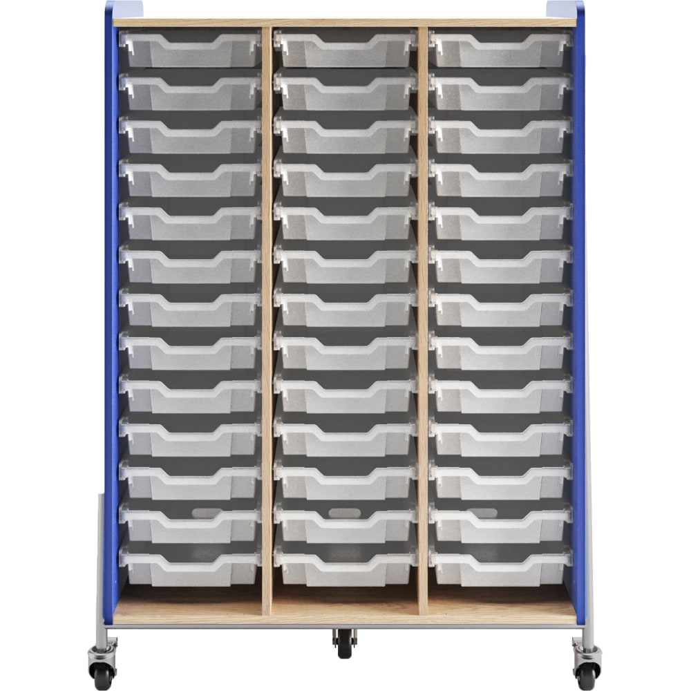 Safco Whiffle Triple-Column 39-Drawer Mobile Storage Cart, 60inH x 43-1/4inW x 19-3/4inD, Spectrum Blue