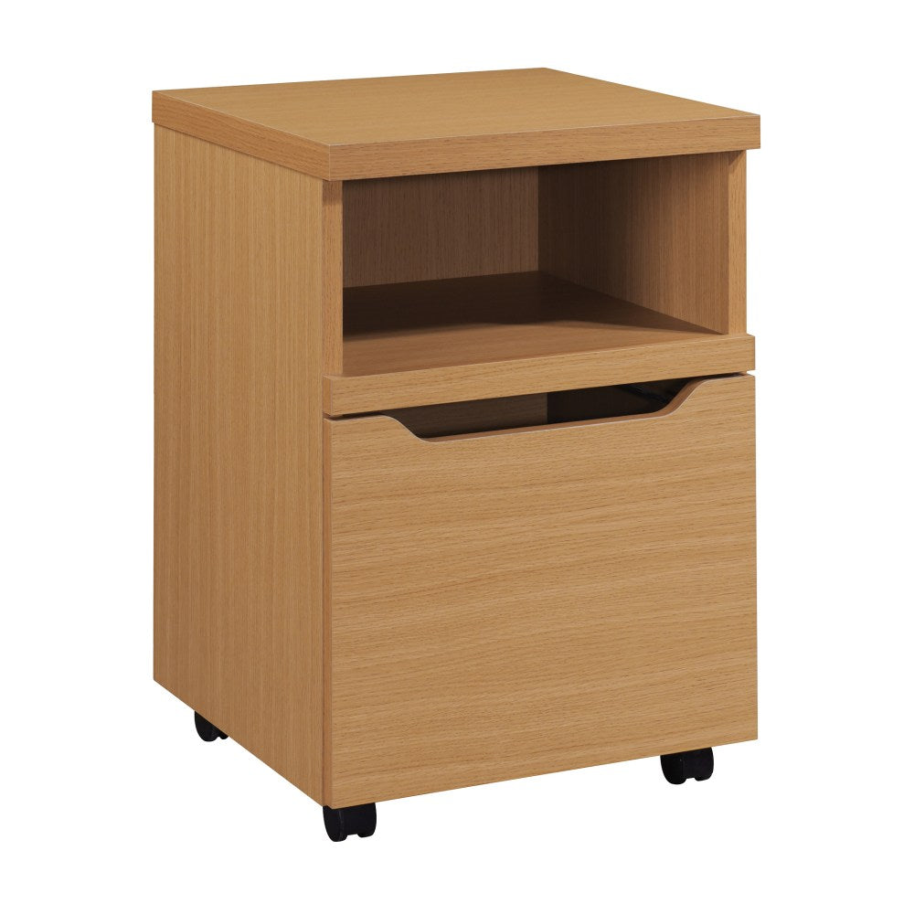 Office Star Denmark 17inD Rolling Vertical File Cabinet With Lockdowel Fastening System, Natural