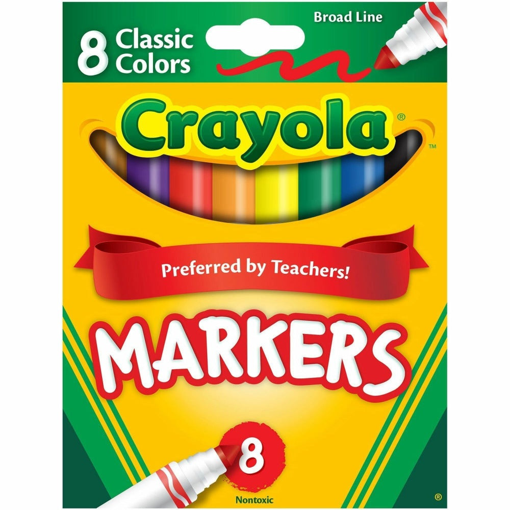 Crayola Broad Line Markers, Assorted Classic Colors, Pack Of 8