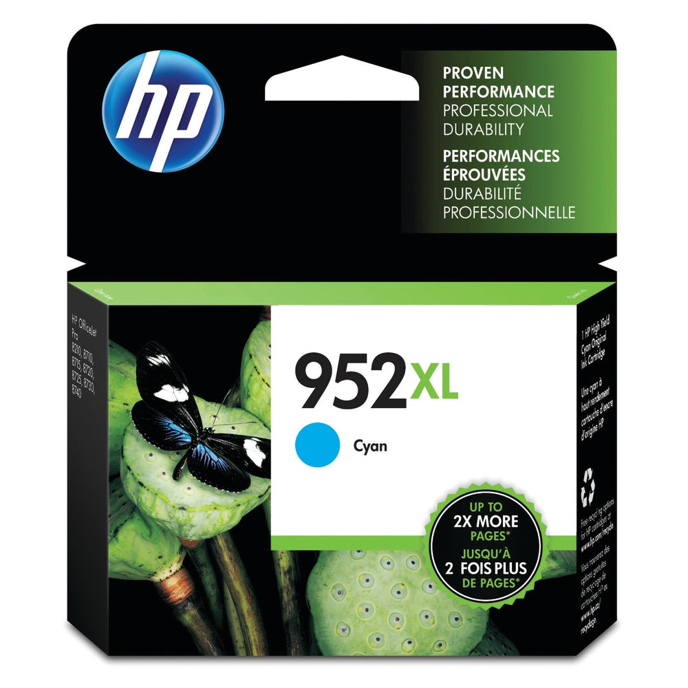 HP 952XL Cyan High-Yield Ink Cartridge, L0S61AN