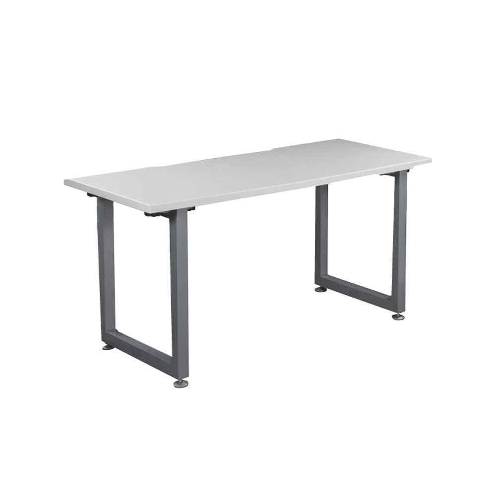 Vari Table 60inW x 24inD Computer Desk, White/Silver