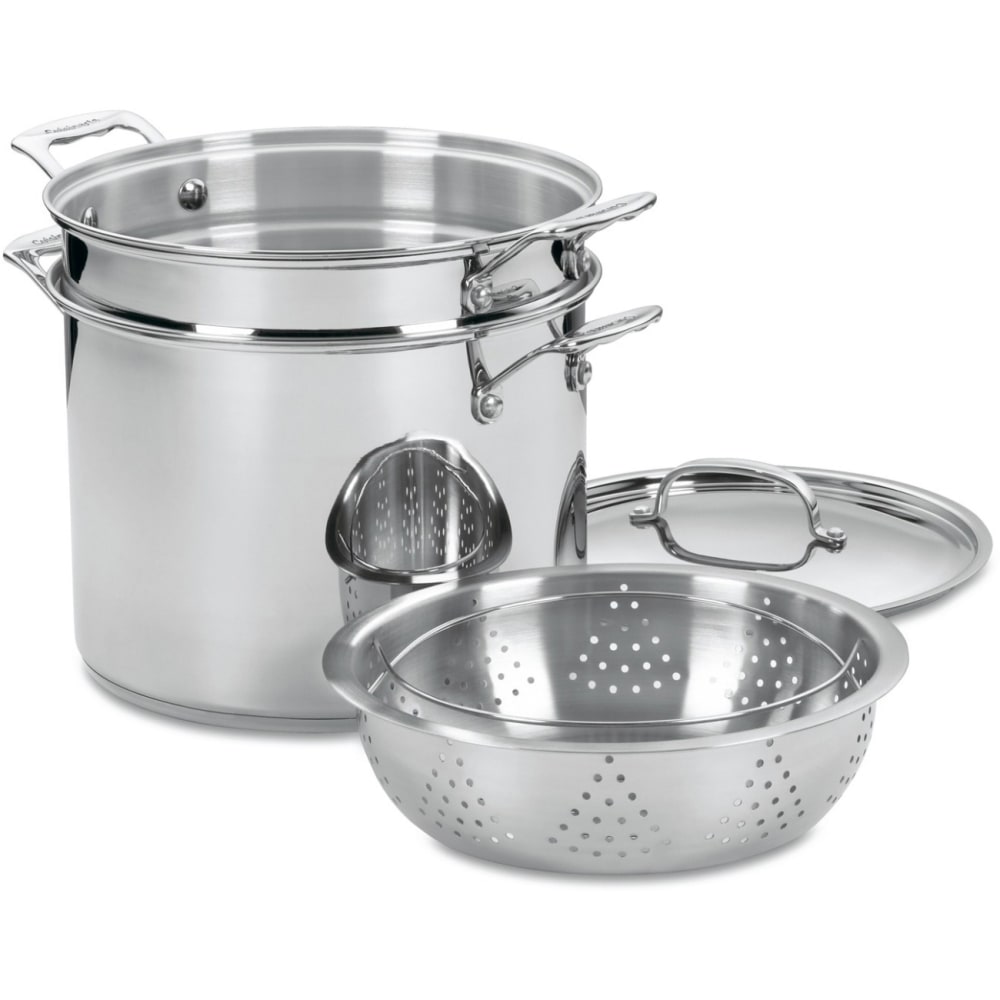 Cuisinart 77412 Stockpot - 12 quart Stockpot, Pasta Insert, Steamer Basket - Stainless Steel - Dishwasher Safe - Oven Safe