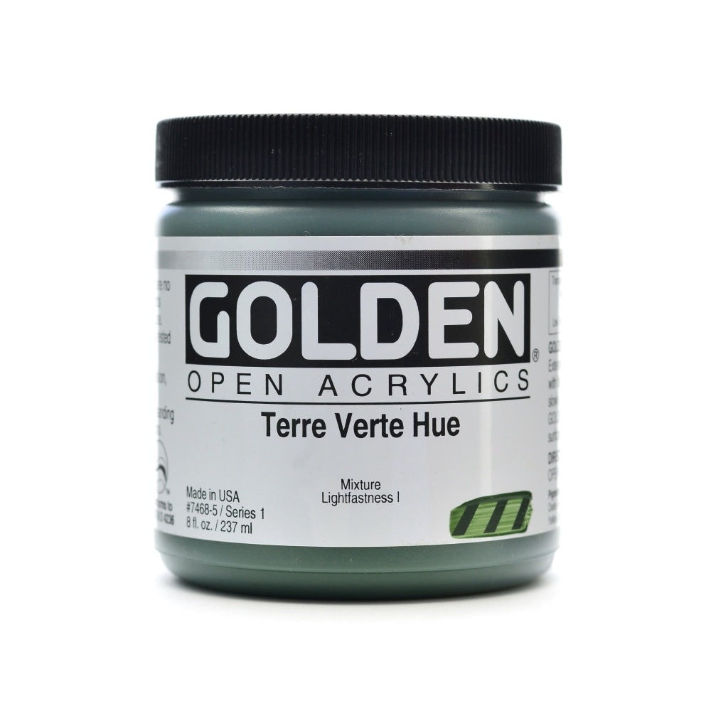 Golden OPEN Acrylic Paint, 8 Oz Jar, Terre Verte Hue