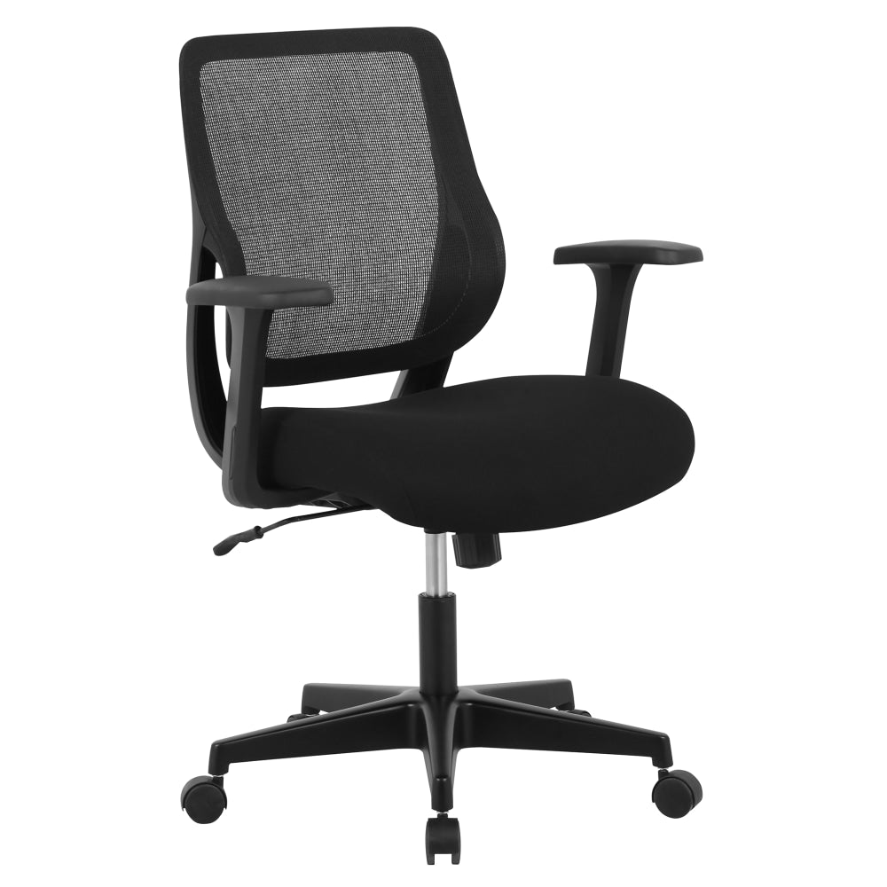 Realspace Sensi Mesh/Fabric Low-Back Task Office Chair, Black, BIFMA Compliant