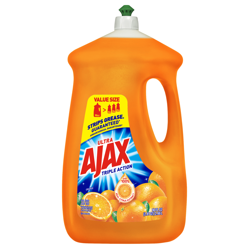 AJAX Triple Action Dish Soap - 90 fl oz (2.8 quart) - Orange Scent - 1 Each - Orange