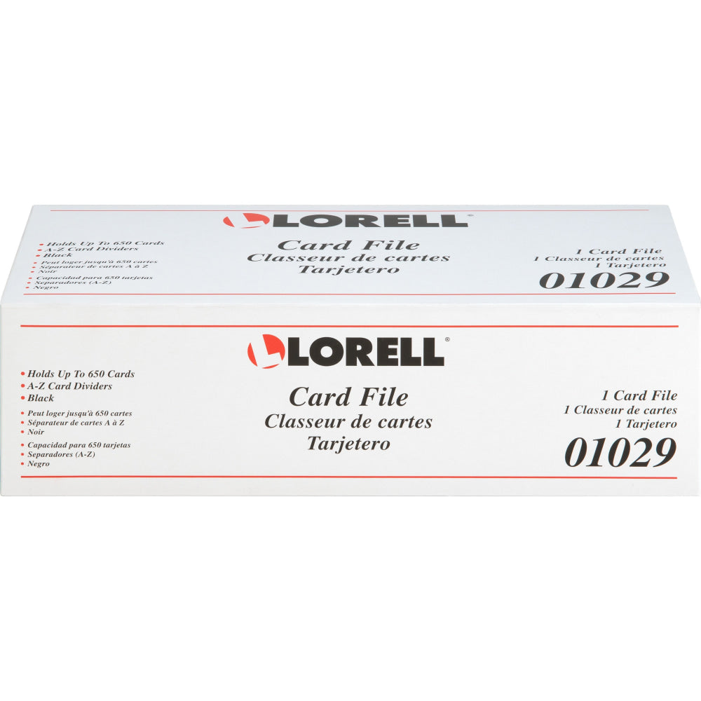 Lorell Desktop Business Card File - 650 Card Capacity - Black, Smoke