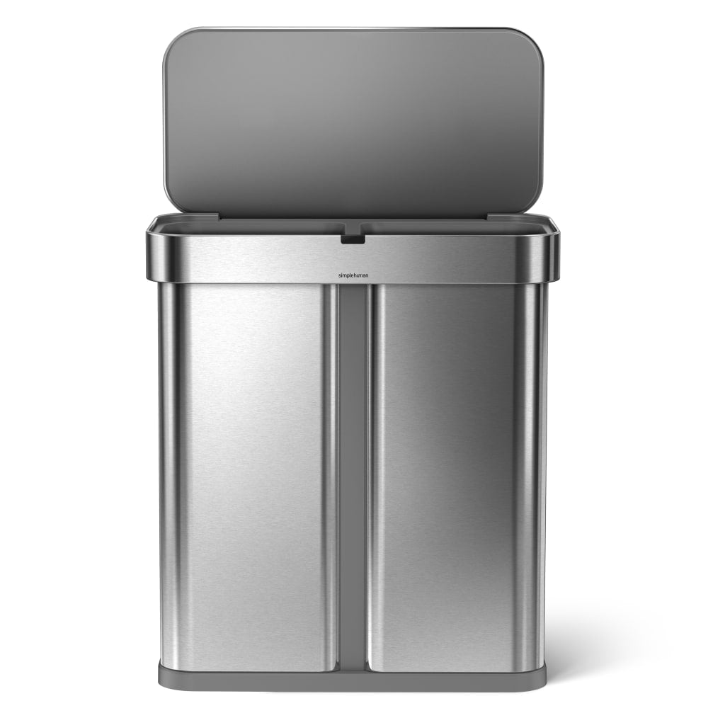 simplehuman Voice And Motion Sensor Recycling Can, 15.3 Gallons, Stainless Steel