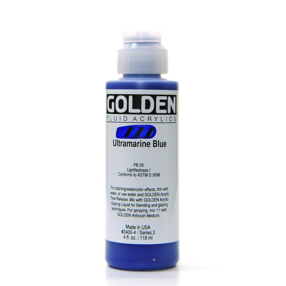 Golden Fluid Acrylic Paint, 4 Oz, Ultramarine Blue