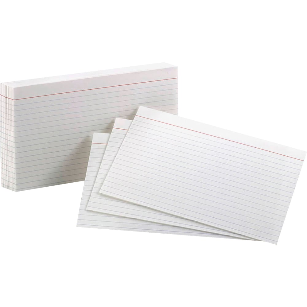 Oxford Brand White Index Cards, Ruled, 5in x 8in, Pack Of 100